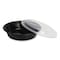 Gen Food Container, 24 oz, 7.28 x 7.28 x 1.96, Black/Clear, Plastic, 150PK FCPP-BC-24RND - alternate 3